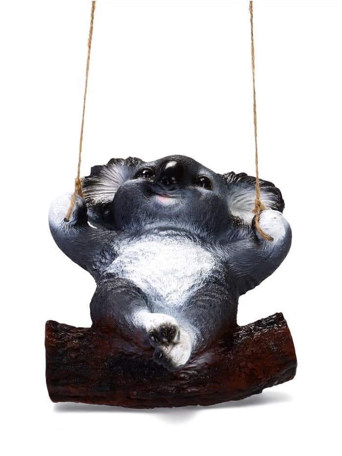 Садовая фигура из полистоуна «Коала на бревне», подвесная, 25×15×24 см