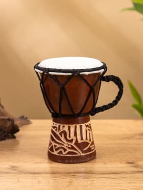 Сувенирный музыкальный инструмент барабан джембе «Светлый», 12×9×9 см, МИКС
