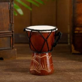 Сувенирный музыкальный инструмент барабан джембе «Светлый», 12×9×9 см, МИКС
