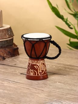 Сувенирный музыкальный инструмент барабан джембе «Светлый», 12×9×9 см, МИКС