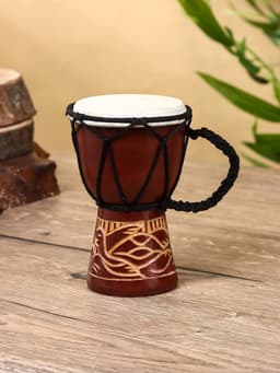 Сувенирный музыкальный инструмент барабан джембе «Светлый», 12×9×9 см, МИКС