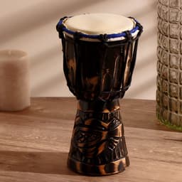 Сувенирный музыкальный инструмент барабан джембе «Тёмный», 26×14×14 см, МИКС