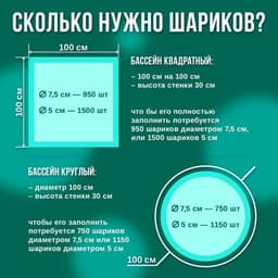 Шары для сухого бассейна, набор 500 шт., бирюзовые