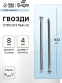 Гвозди ТУНДРА, строительные, ГОСТ 4028-63, без покрытия, 4×100 мм, 25 кг