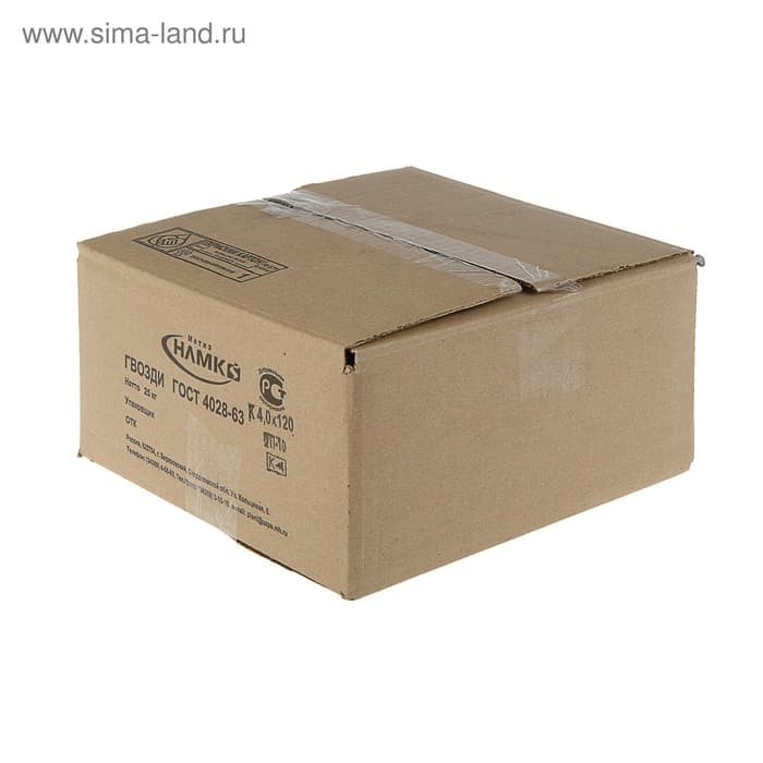 Гвозди ТУНДРА, строительные, ГОСТ 4028-63, без покрытия, 4×120 мм, 25 кг