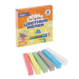 Мелки цветные Calligrata kids, набор 6 штук, квадратные, МИКС