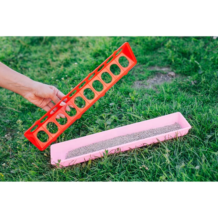 Кормушка - поилка для перепелов, 20 ячеек, лотковая, пластик, цвет МИКС