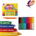 Пластилин мягкий (восковой) «Луч. Кроха», 16 цветов, 240 г, со стеком