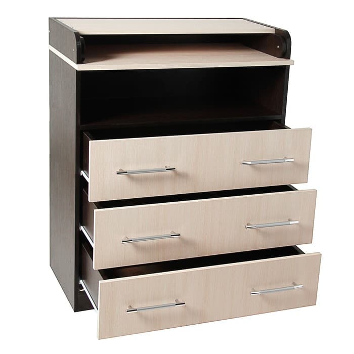 Комод пеленальный «Клик Мебель. Гермес», 3 ящика, 1000×800×440(730) мм, цвет венге/дуб молочный