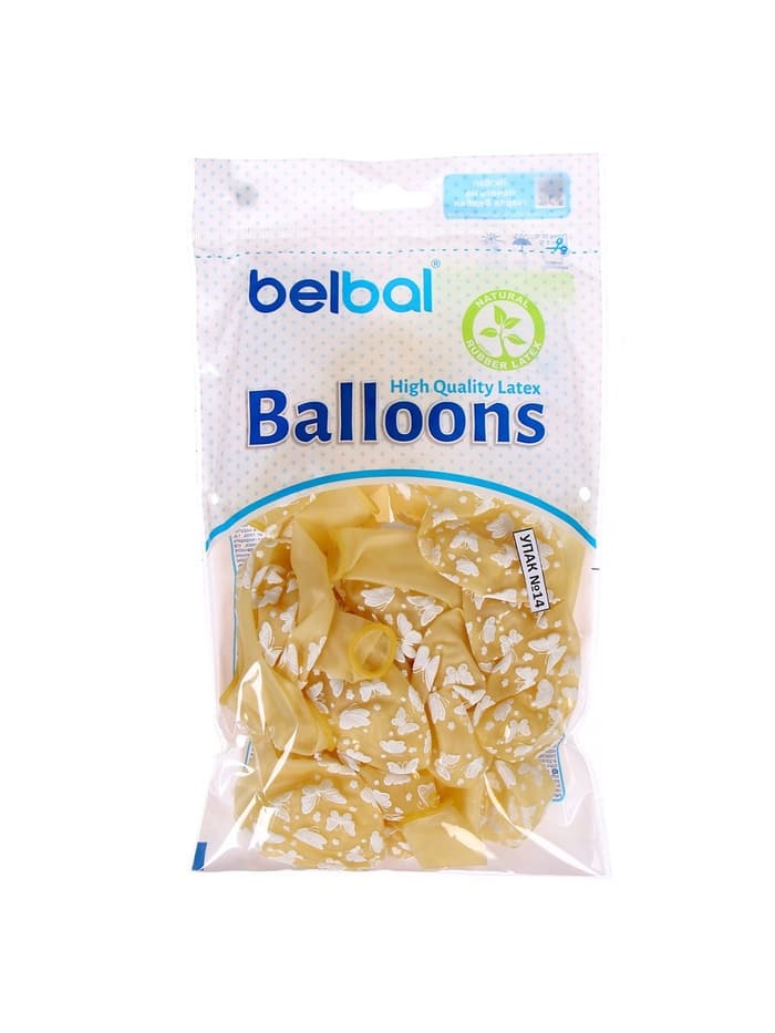 Воздушные шары латексные 14" «Бабочки», 25 шт.