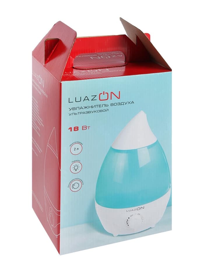 Увлажнитель воздуха Luazon LHU-04, ультразвуковой, 2 л, 35 м², белый