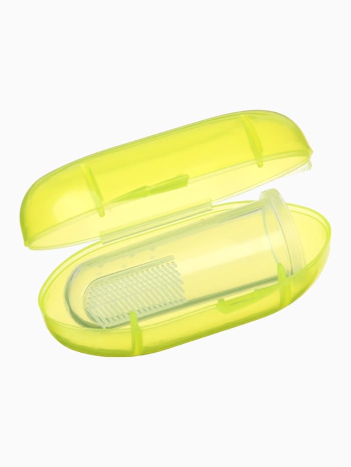 Зубная щетка детская, прорезыватель-массажер, в контейнере, силиконовый, от 3 мес.