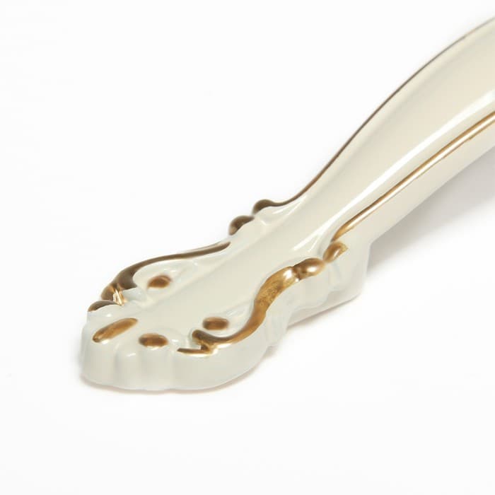 Ручка-скоба мебельная РС201, м/о 96 мм, белая, с золотой вставкой