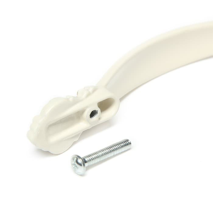 Ручка-скоба мебельная РС201, м/о 96 мм, белая, с золотой вставкой