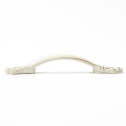 Ручка-скоба мебельная РС201, м/о 96 мм, белая, с золотой вставкой