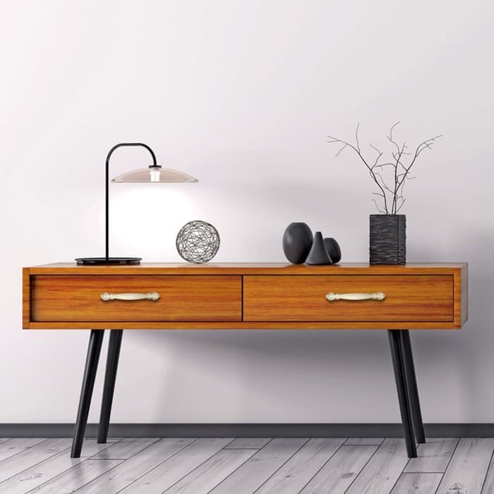 Ручка-скоба мебельная РС201, м/о 96 мм, белая, с золотой вставкой