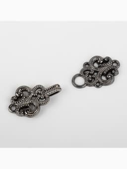 Декоративная застёжка, 4.5×1.5 см, цвет чёрный