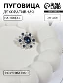 Пуговица декоративная, 22×20 мм, синяя