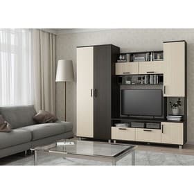 Гостиная «София-3», 2000×2200×500 мм, цвет венге/дуб молочный