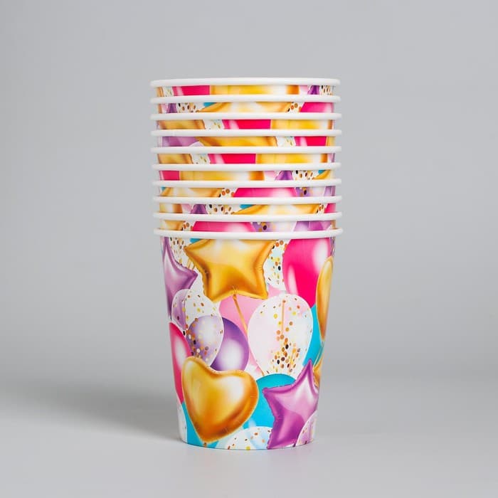 Стакан одноразовый бумажный «Шары», 250 мл