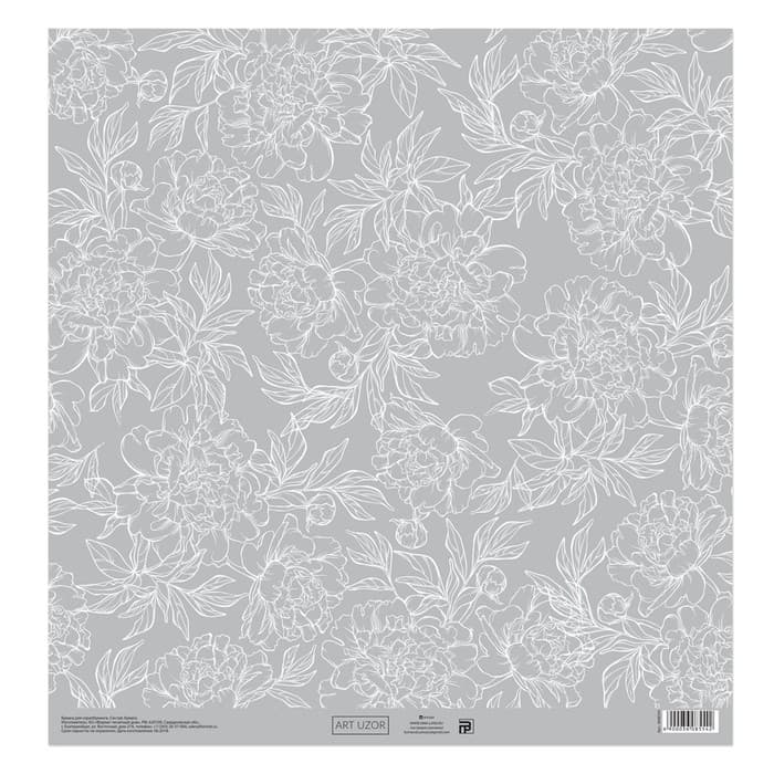 Бумага для скрапбукинга «Цветочные кружева», 30.5×30.5 см, 190 г/м²
