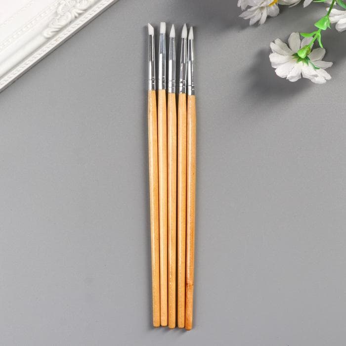 Инструменты для моделирования и придания формы (набор 5 шт.), 18 см дерево, резина