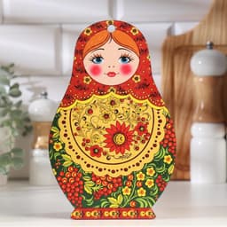 Доска разделочная сувенирная Дарим Красиво «Матрёшка», 14.9×23 см, дерево, разноцветная