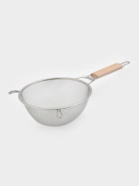 Сито для просеивания с деревянной ручкой Доляна «Стандарт», d=21 см, нержавеющая сталь