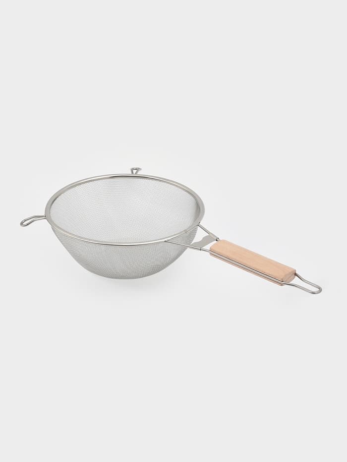 Сито для просеивания с деревянной ручкой Доляна «Стандарт», d=21 см, нержавеющая сталь