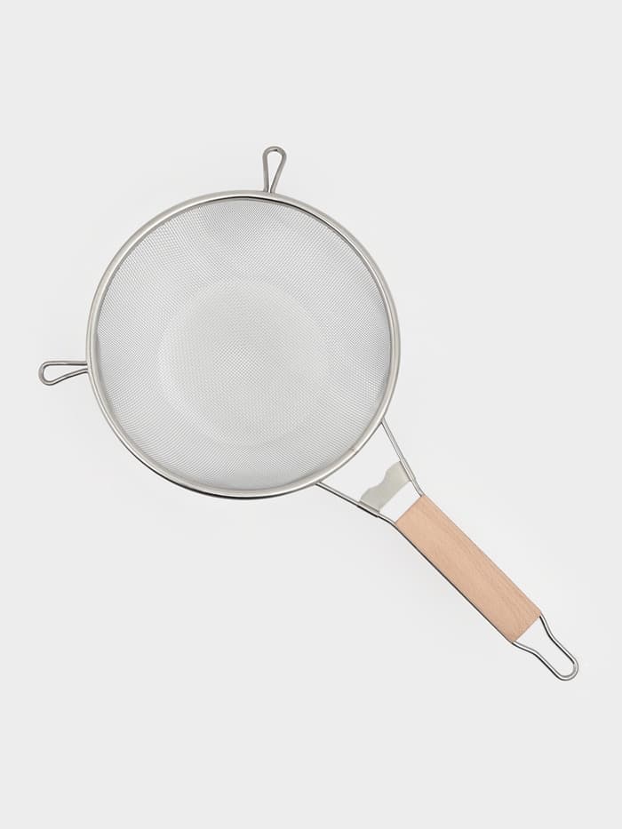 Сито для просеивания с деревянной ручкой Доляна «Стандарт», d=21 см, нержавеющая сталь