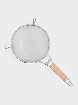 Сито для просеивания с деревянной ручкой Доляна «Стандарт», d=21 см, нержавеющая сталь