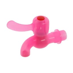 Кран водоразборный ZEIN, 1/2", с плоской ручкой, PP, шаровой механизм, розовый