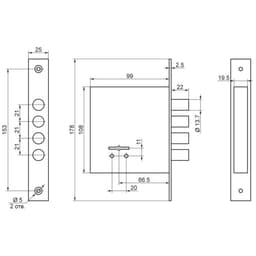 Замок врезной BORDER ЗВ 8-8М/13 81000, б/о, б/ручки