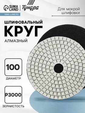 Алмазный гибкий шлифовальный круг ТУНДРА «Черепашка», для мокрой шлифовки, 100 мм, № 3000