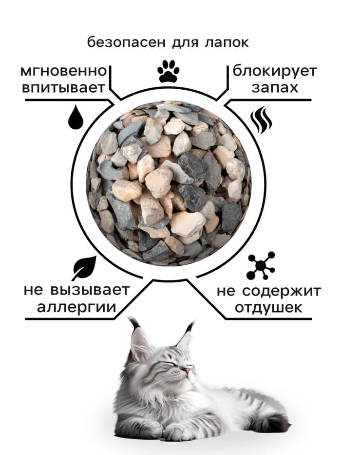 Наполнитель минеральный впитывающий «Пижон» для длинношерстных кошек, 15 л