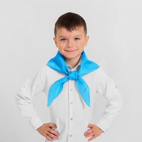 Галстук пионерский, голубой