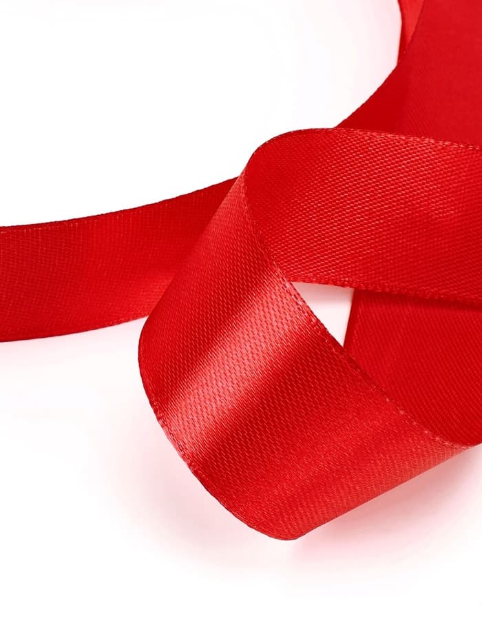 Лента атласная, 25 мм, 23±1 м, красная №26
