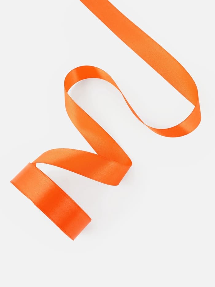 Лента атласная, 25 мм, 23±1 м, оранжевая