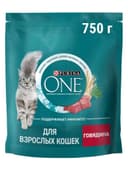 Сухой корм ONE для кошек, говядина с цельными злаками, 750 г