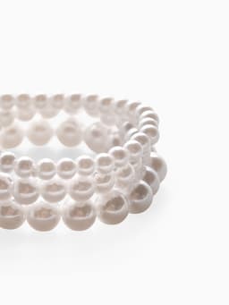 Браслеты жемчуг «Трио», d=7 см, шар № 4.6.8, набор 3 шт. белый