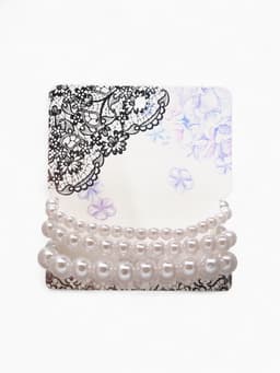 Браслеты жемчуг «Трио», d=7 см, шар № 4.6.8, набор 3 шт. белый