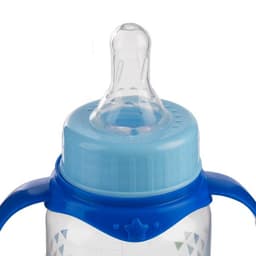 Бутылочка для кормления M&B «Моя первая бутылочка», классическое горло, с ручками, от 0 мес., 250 мл., синий