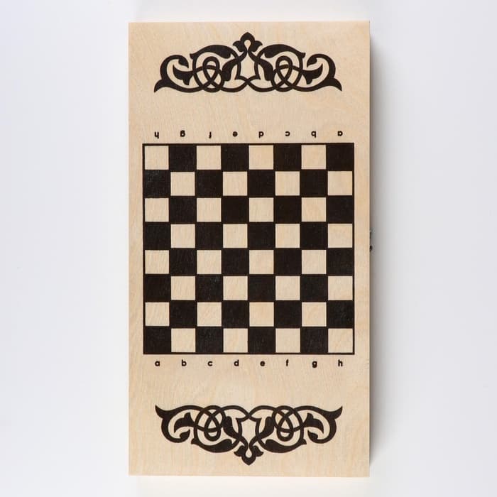 Настольная игра нарды с шашками TAKE IT EASY «Узор», деревянные большие, 40×40 см