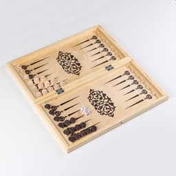 Настольная игра нарды с шашками TAKE IT EASY «Узор», деревянные большие, 40×40 см