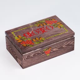 Русское лото деревянное, игра настольная «Роспись», в подарочной шкатулке, с бочонками