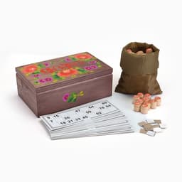 Русское лото деревянное, игра настольная «Роспись», в подарочной шкатулке, с бочонками