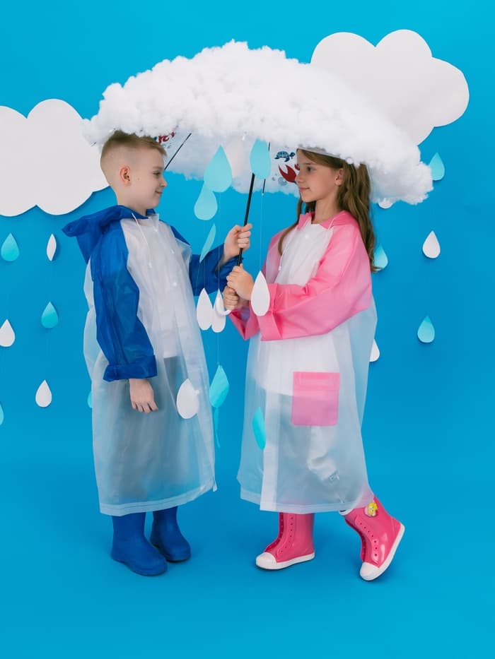 Дождевик детский «Гуляем под дождём», размер L, розовый