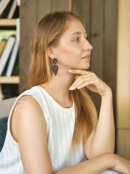 Серьги металл «Люстры», чёрные