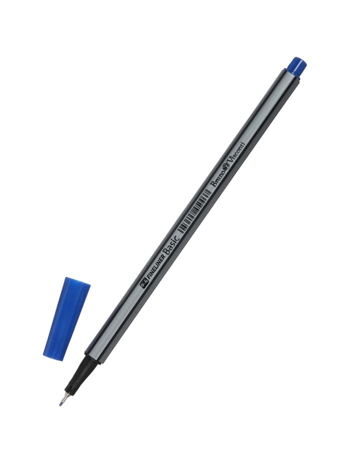 Ручка капиллярная BrunoVisconti. Basic FINELINER, синий стержень, узел 0.4 мм
