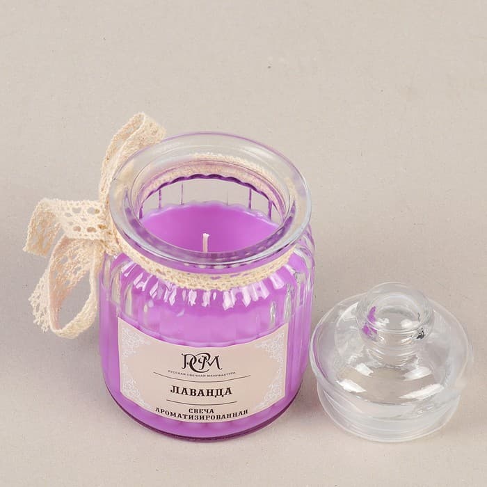 Ароматическая свеча в банке «Лаванда», 180 г, время горения 45 ч